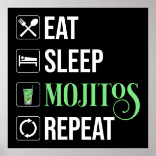 Eat Sleep Mojitos Repeat Poster