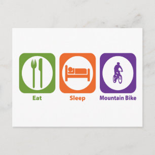 Eat Sleep Mountain Bike Postcard