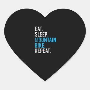 eat sleep mountain bike repeat mountain biking heart sticker
