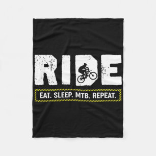 Eat Sleep Mtb Repeat Funny Mountain Biking Cycle L Fleece Blanket