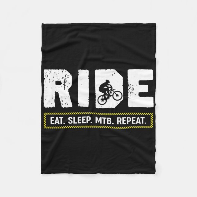 Eat Sleep Mtb Repeat Funny Mountain Biking Cycle L Fleece Blanket (Front)