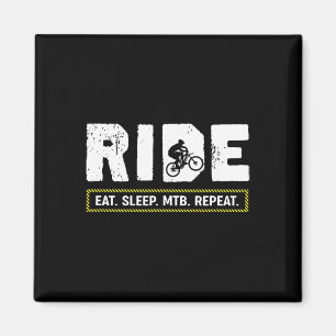 Eat Sleep Mtb Repeat Funny Mountain Biking Cycle L Magnet