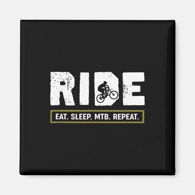 Eat Sleep Mtb Repeat Funny Mountain Biking Cycle L Magnet (Front)