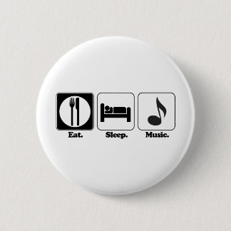 eat sleep music 6 cm round badge