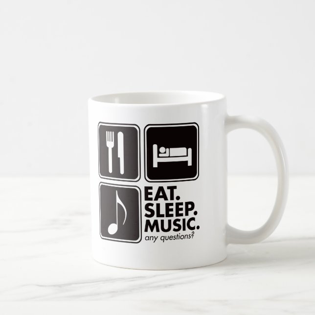 Eat Sleep Music - Black Coffee Mug (Right)