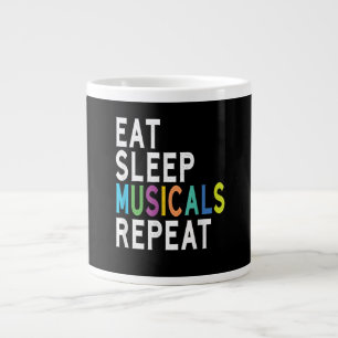Eat Sleep Musicals Repeat, Broadway Acting Gifts Large Coffee Mug