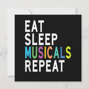 Eat Sleep Musicals Repeat, Broadway Acting Gifts Thank You Card