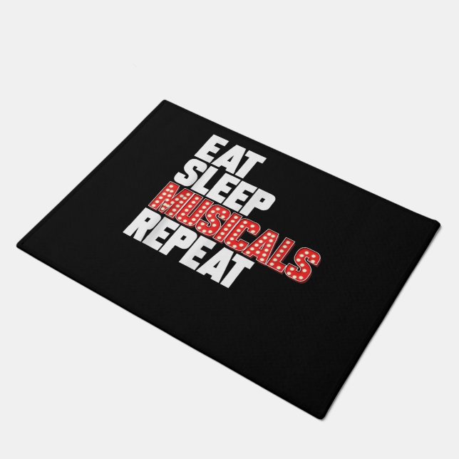 Eat Sleep Musicals Repeat Doormat (Angled)