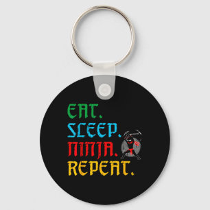 Eat Sleep Ninja Repeat Funny Martial Arts Fan Kids Key Ring