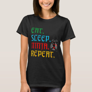 Eat Sleep Ninja Repeat Funny Martial Arts Fan Kids T-Shirt