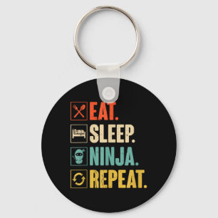 Eat Sleep Ninja Repeat Funny Martial Ninja Key Ring