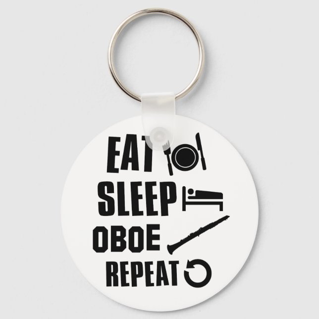 Eat Sleep Oboe Key Ring (Front)