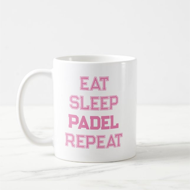 eat sleep padel repeat padel player coffee mug (Left)