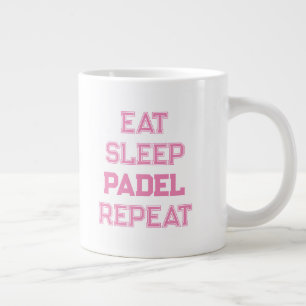 eat sleep padel repeat padel player for her large coffee mug