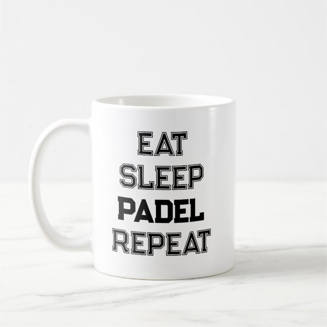 eat sleep padel repeat padel player simple coffee mug (Left)