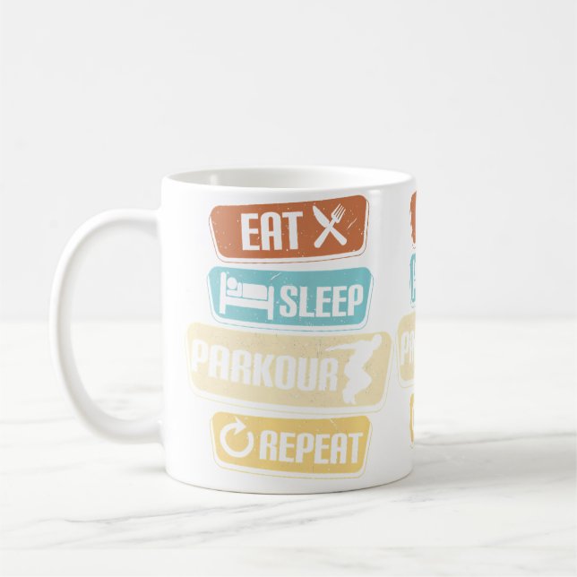 Eat Sleep Parkour Repeat Parkour Coffee Mug (Left)