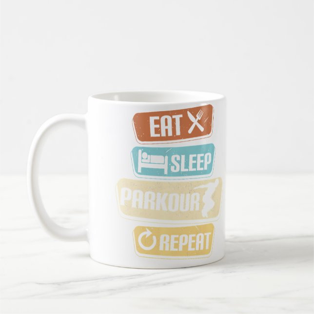 Eat Sleep Parkour Repeat Parkour Coffee Mug (Left)