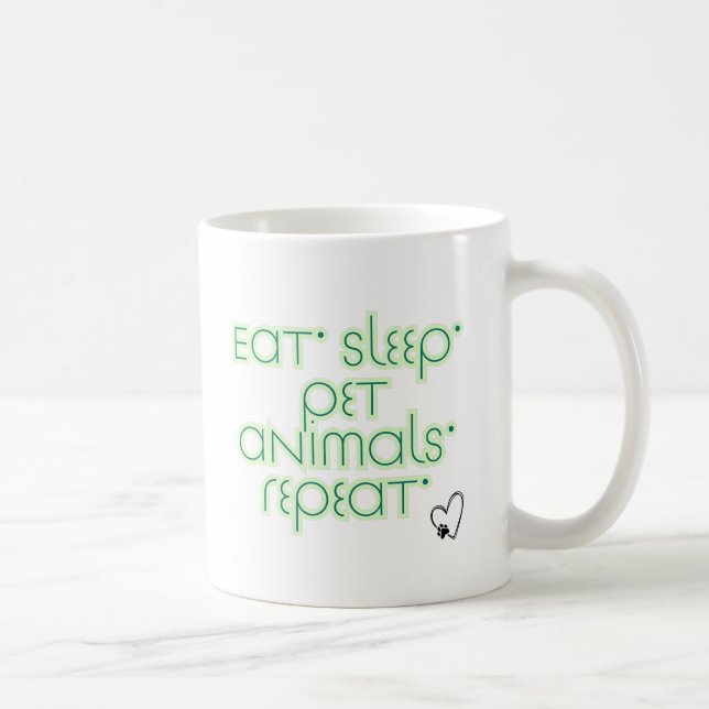 Eat. Sleep. Pet Animals. Repeat. – Funny Animal Lo Coffee Mug (Right)