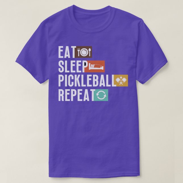 Eat Sleep Pickleball Repeat 5 T-Shirt (Design Front)