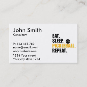 Eat sleep pickleball repeat business card