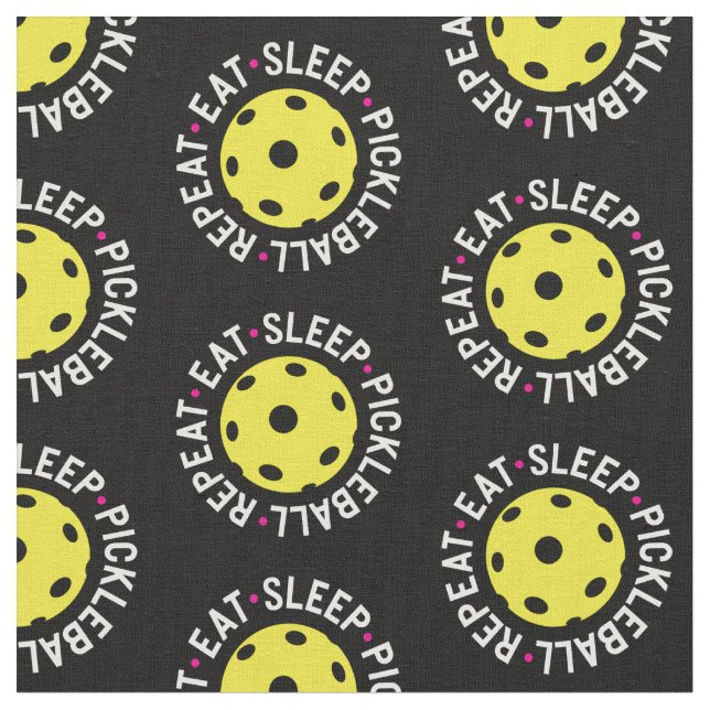 Eat, sleep, pickleball, repeat - custom background fabric (Close Up)