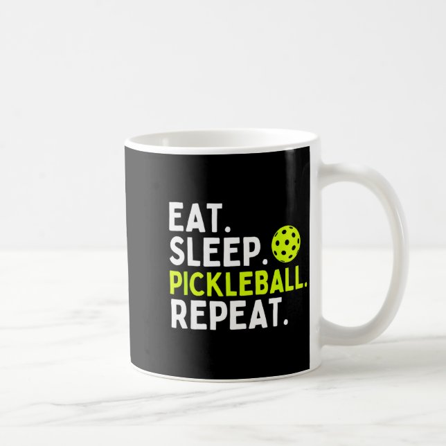 Eat sleep pickleball repeat funny pickleball lover coffee mug (Right)