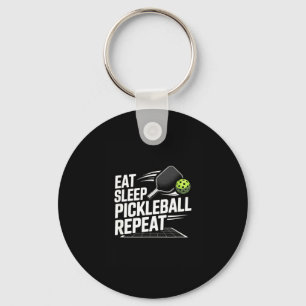Eat sleep pickleball repeat funny player  key ring