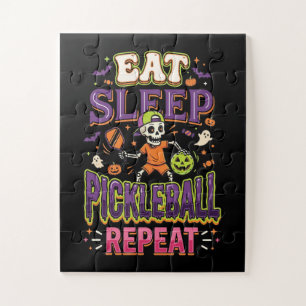 Eat Sleep Pickleball Repeat Pickleball Jigsaw Puzzle
