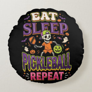 Eat Sleep Pickleball Repeat Pickleball Round Cushion