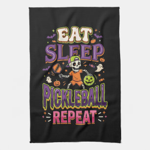 Eat Sleep Pickleball Repeat Pickleball Tea Towel