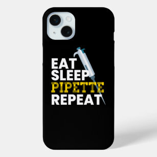 Eat Sleep Pipette Repeat Microbiology iPhone 15 Mini Case