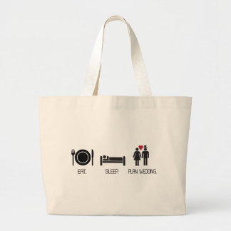 eat.sleep.plan wedding large tote bag