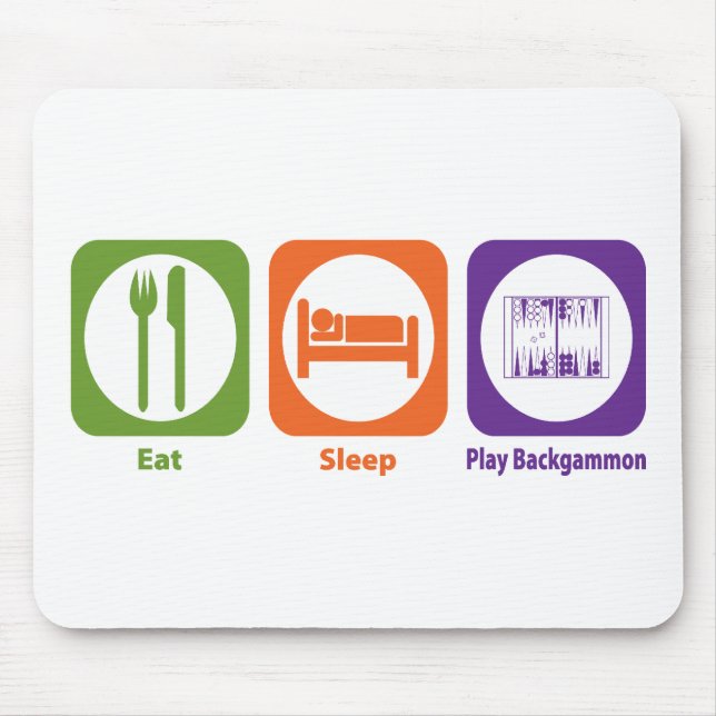 Eat Sleep Play Backgammon Mouse Pad (Front)