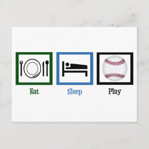 Eat Sleep Play Baseball Postcard