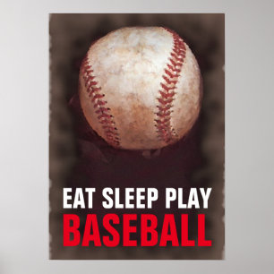 Eat Sleep Play Baseball Poster