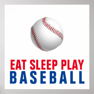 Eat Sleep Play Baseball Poster