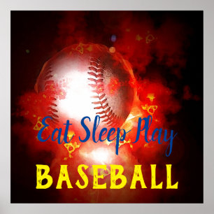 Eat Sleep Play Baseball Poster