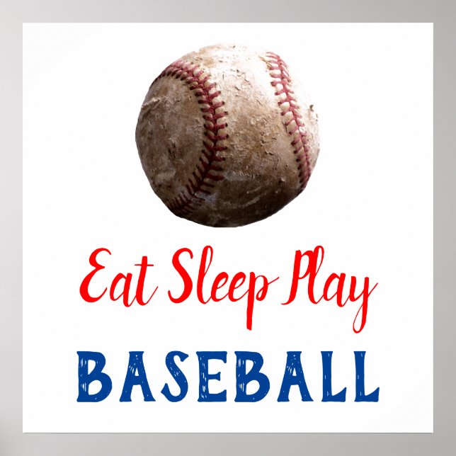 Eat Sleep Play Baseball Poster (Front)