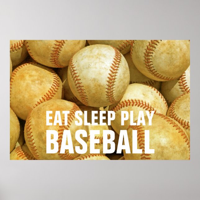 Eat Sleep Play Baseball Poster (Front)