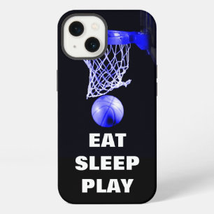 Eat Sleep Play Basketball Blue Black iPhone Case