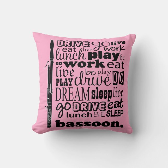 Eat Sleep Play Bassoon Music Gift Idea Cushion (Front)