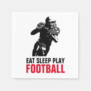Eat Sleep Play Black & White Football Pop Art Napkin
