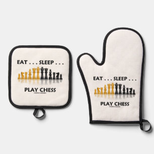 Eat ... Sleep ... Play Chess Reflective Chess Set