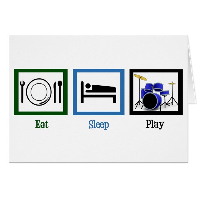 Eat Sleep Play Drums Card (Front Horizontal)