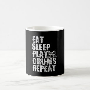 eat sleep play drums repeat coffee mug