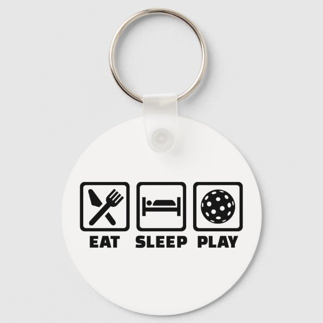 Eat Sleep Play Floorball Key Ring (Front)