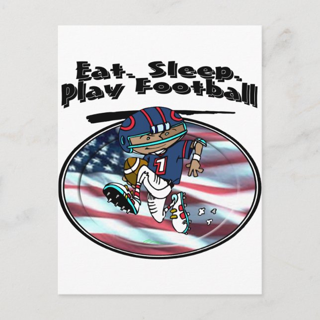 Eat Sleep Play Football Postcard (Front)