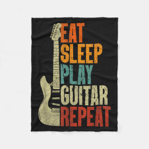 Eat Sleep Play Guitar for Men Women Guitarists Fleece Blanket
