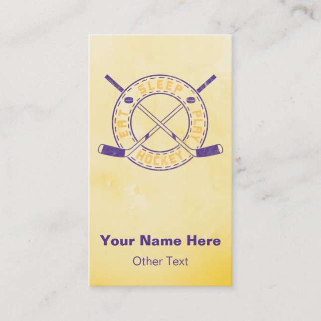 Eat Sleep Play Hockey Customisable Business Cards (Front)