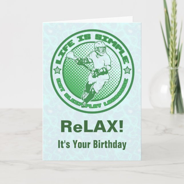 Eat, Sleep, Play Lacrosse Birthday Card (Front)